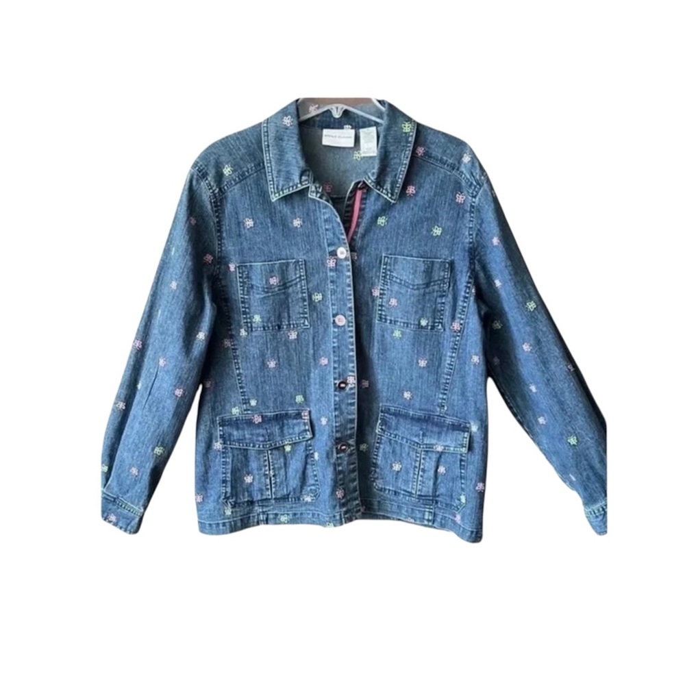 Vintage 80’s Alfred Dunner Butterfly Denim Jacket